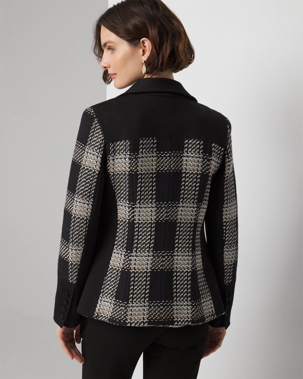 WHBM Petite 3 Button Signature Tweed Blazer